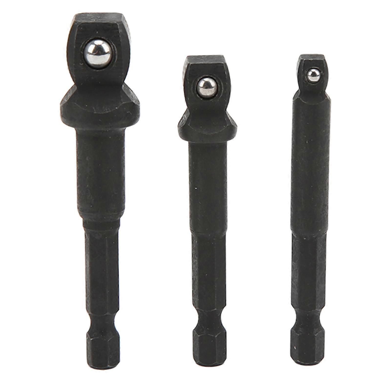 3Pcs Socket Adapter 1/2in 3/8in 1/4in Hex Shank Chrome Vanadium Steel Tool Set Kit