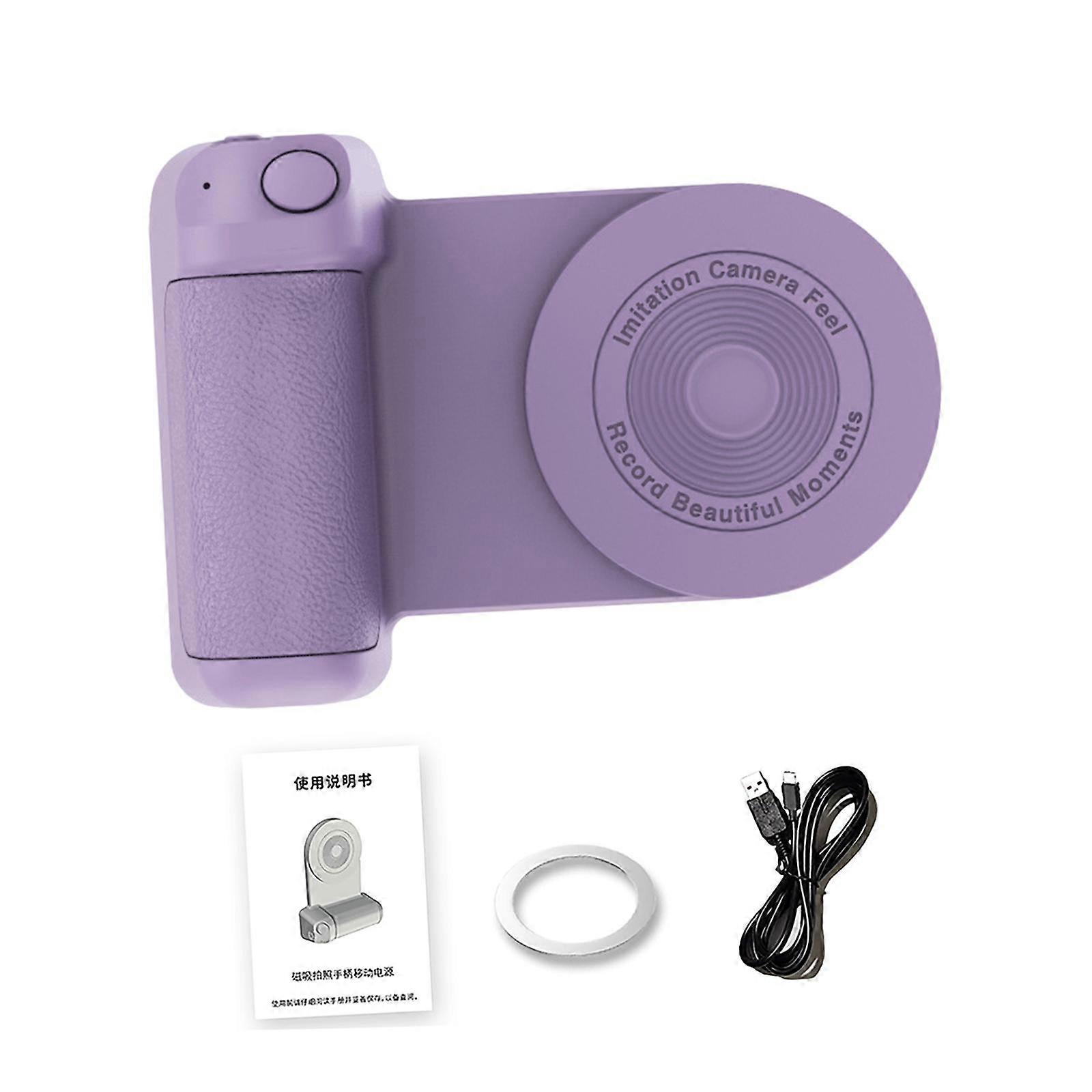3 in 1 Magnetic Phone Camera Grip Handle Phone Stand Wireless Shutter Remote Violet
