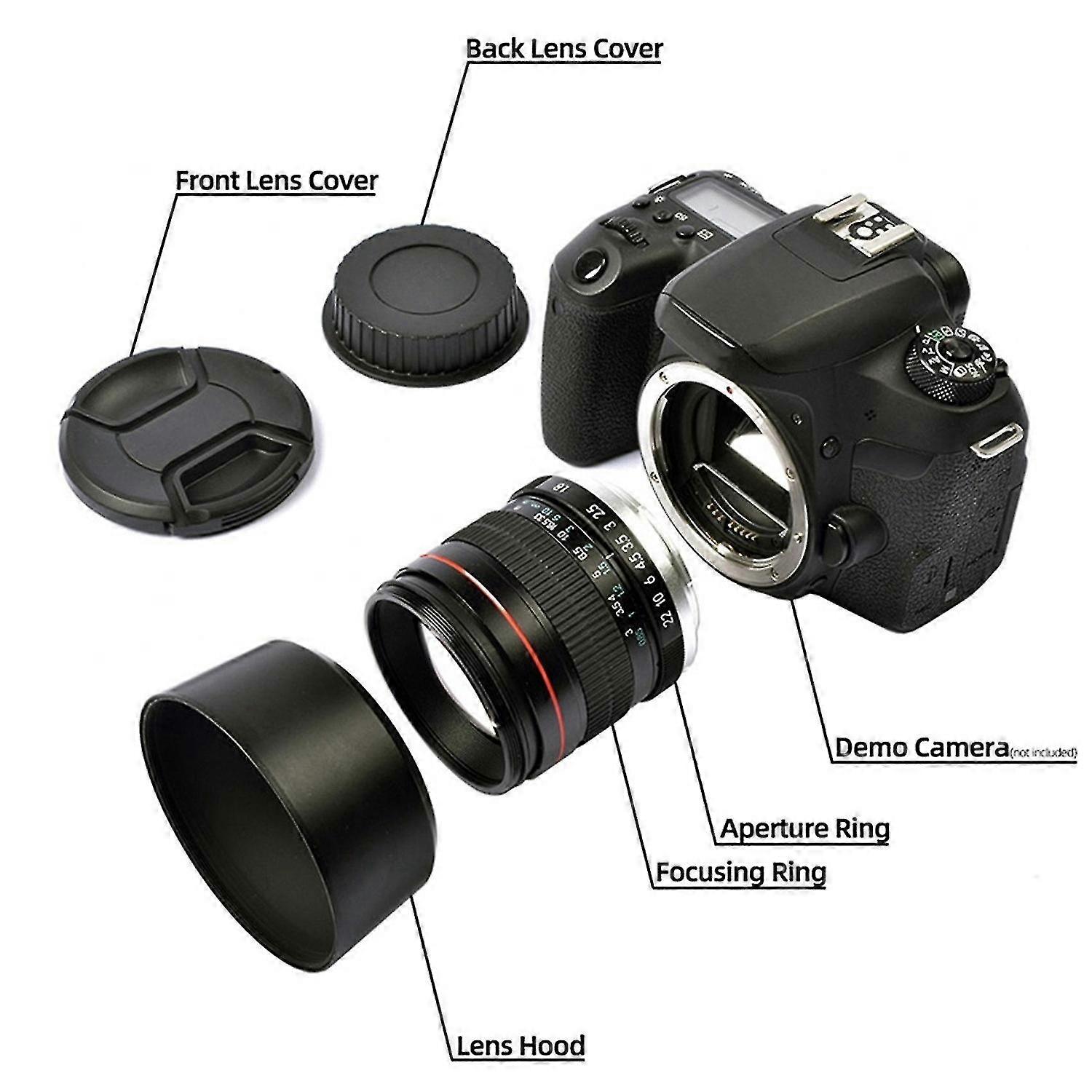 85mm F1.8 Camera Lens for F1.8 Large Aperture Fixed Focus Portrait Macro Pure Manual Focus SLR Came