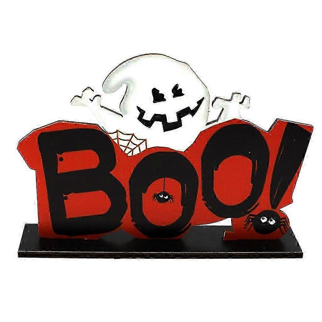 Halloween Boo Ghost Wooden Desktop Ornaments For Creative Decor For Home Indoor Festival Party Desktop Decoration Art Cr