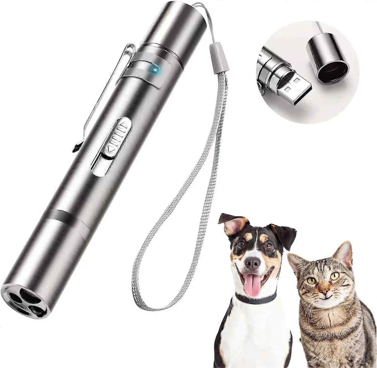 Red Dot LED Light Pointer Interactive Toys,USB Charging, 5 Switchable Patterns