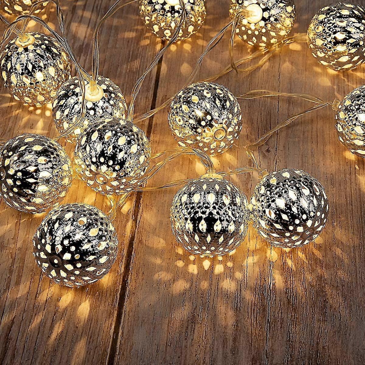 20 Led Silver Ball String Lights 2.5m Battery Operated