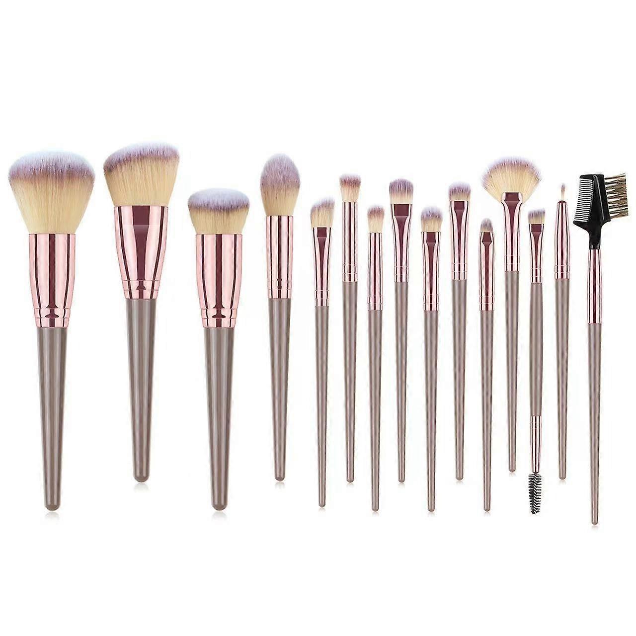 15/10/7pcs Rose Gold Portable Makeup Brush Set
