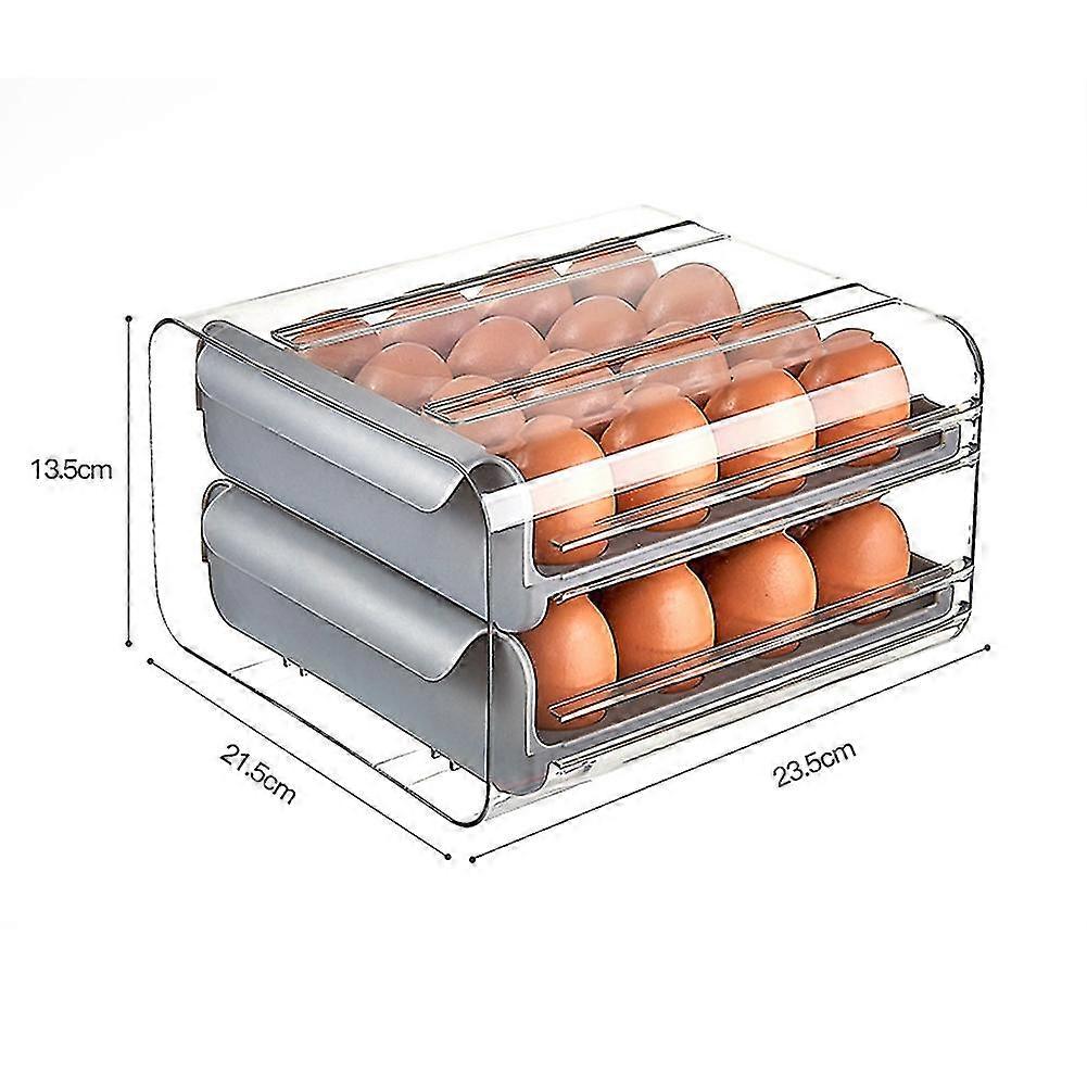 Drawer Type Egg Storage Box Fresh-Keeping Transparent Food Container Double-Layer Anti-Drop Plastic Refrigerator Kitchen Tool