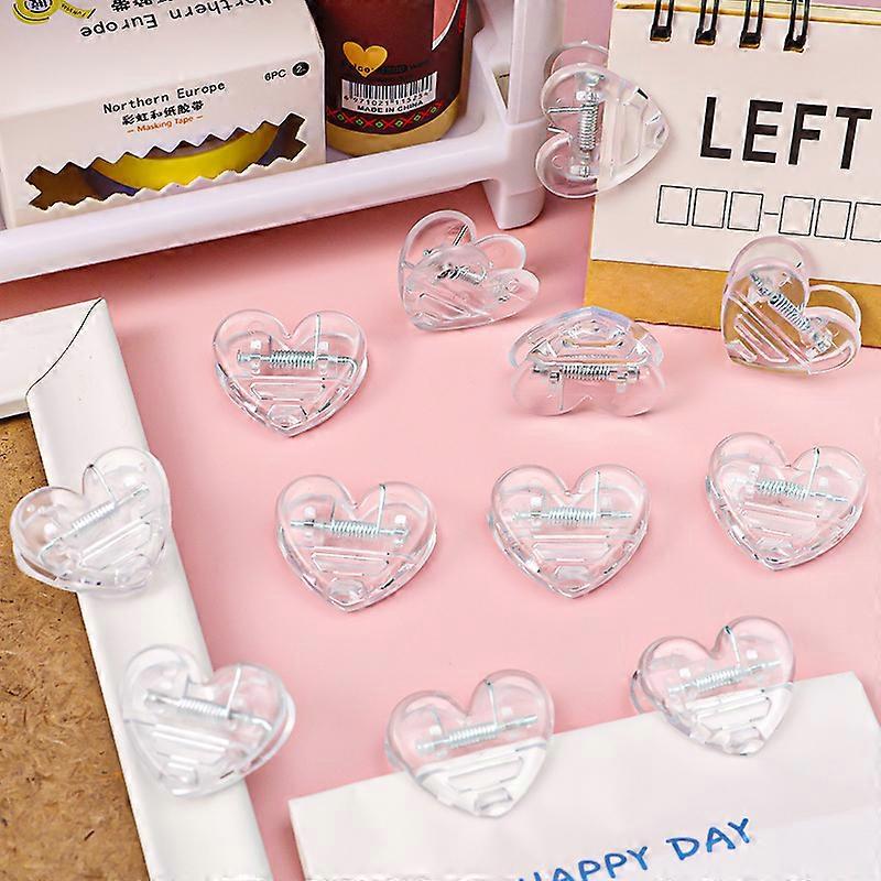 10/1Pcs Mini Paper Clips Transparent Clamp Creative Sealing Organizer Clips For Book Stationery School Office Storage Supplies