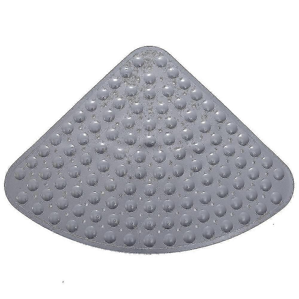 Square Curved Shower/bath Mat, Non-slip, Mildew Proof And Machine Washable For Walk-in Shower Tray, Ideal For Children And Elderly (grey) Hs