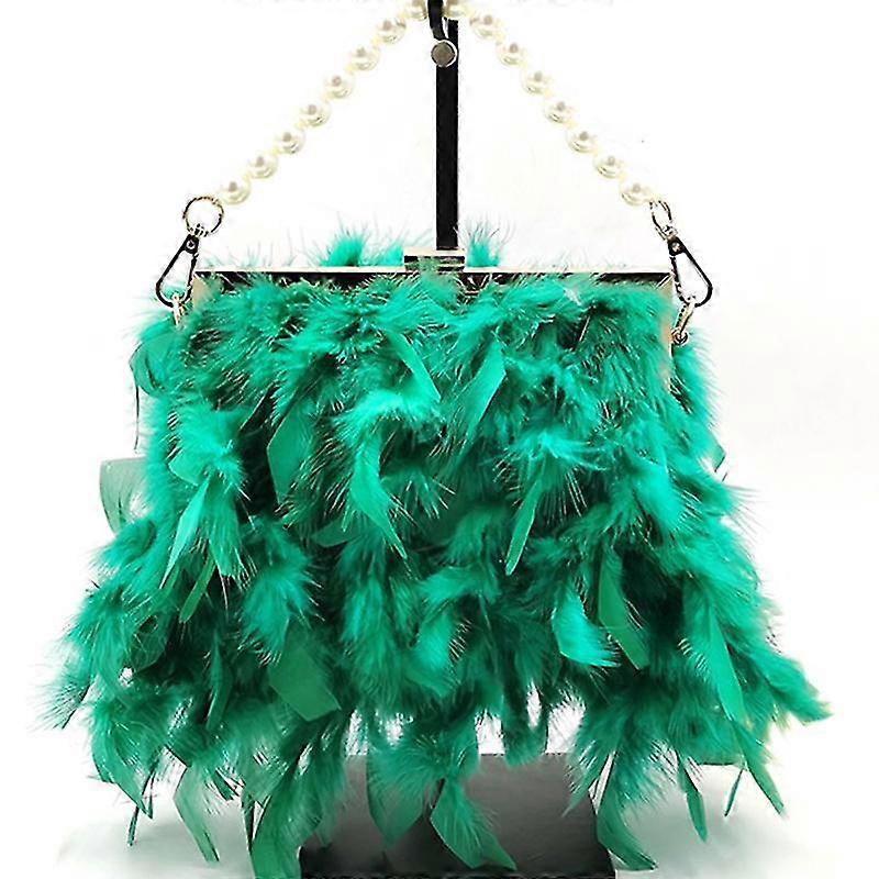 Femmes Soirée Embrayage Sac À Main Sac À Main Avec 1 Chaîne Amovible Sangle Perle & 1 Longue Chaîne Dorée-Yvan