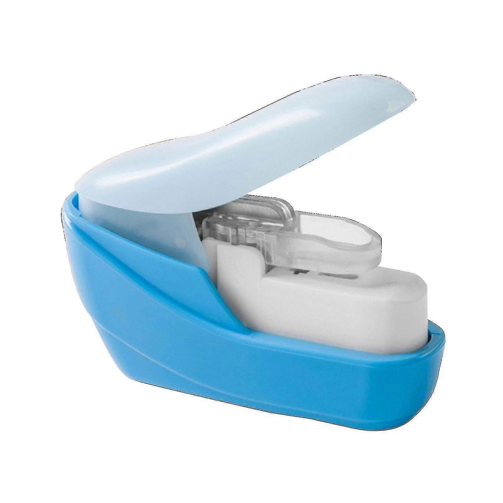 Staple-free Stapler, Mini Portable Stapler With 8 Sheets Capacity For Light Use1pcsblue