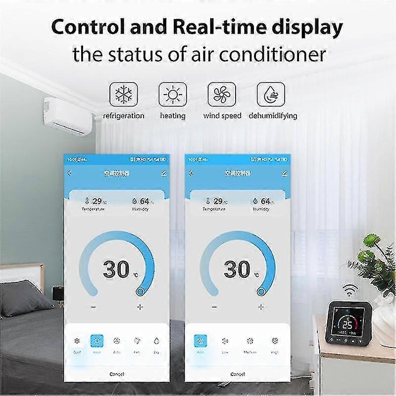 Tuya Wifi Intelligent Temperature Humidity Infrared Controller Usb Conditioner Thermostat Lcd Displ