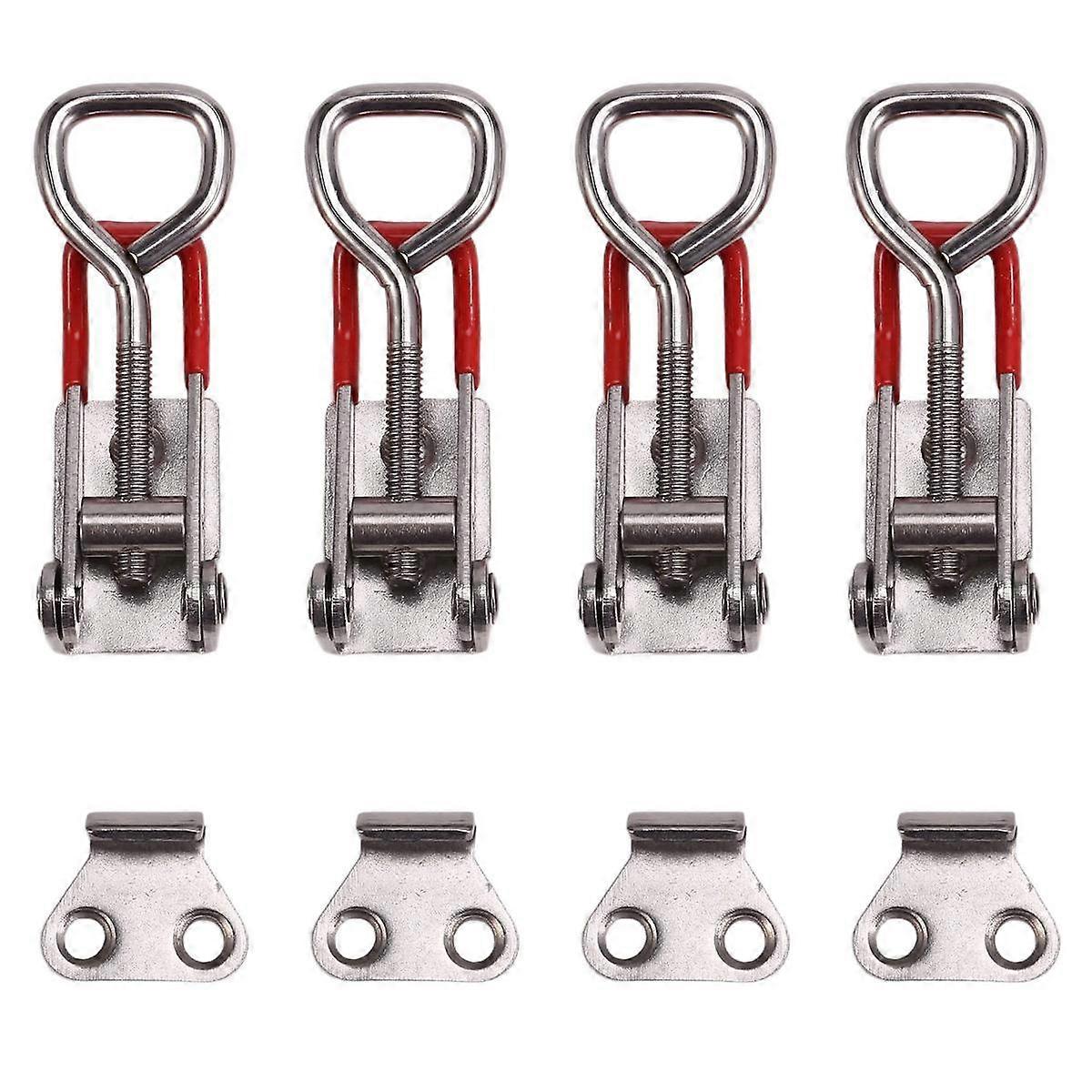 4PCS Adjustable Toolbox Case Metal Toggle Latch Catch Clasp Quick Release Clamp Anti-Slip Push Pull Toggle Clamp Tools