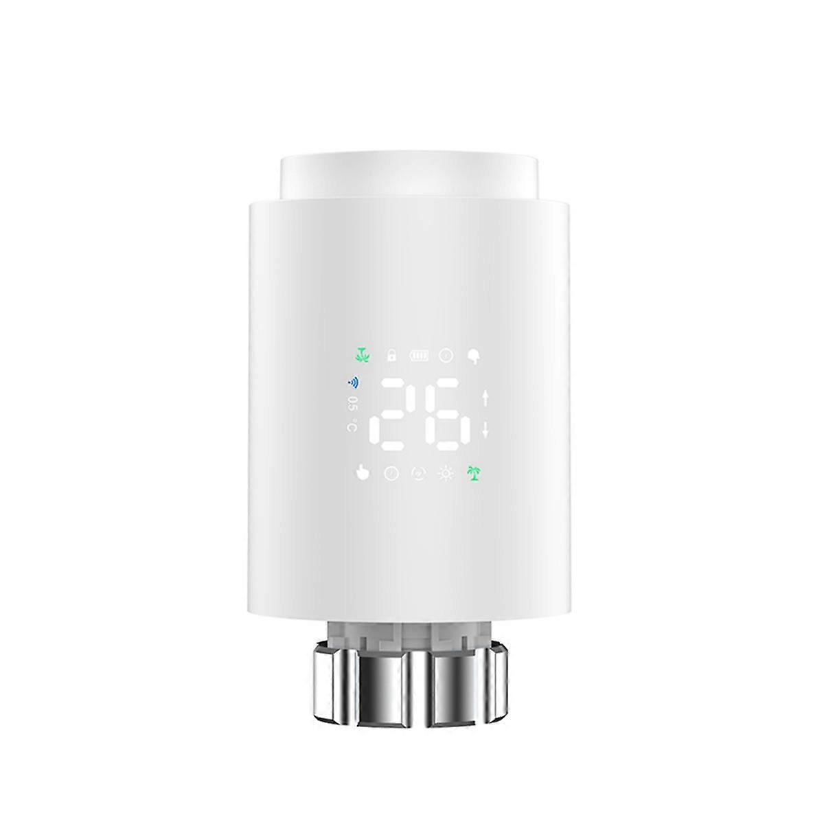 Tuya Smart ZigBee Radiator Actuator TRV Programmable Thermostatic Radiator Valve App Remote White