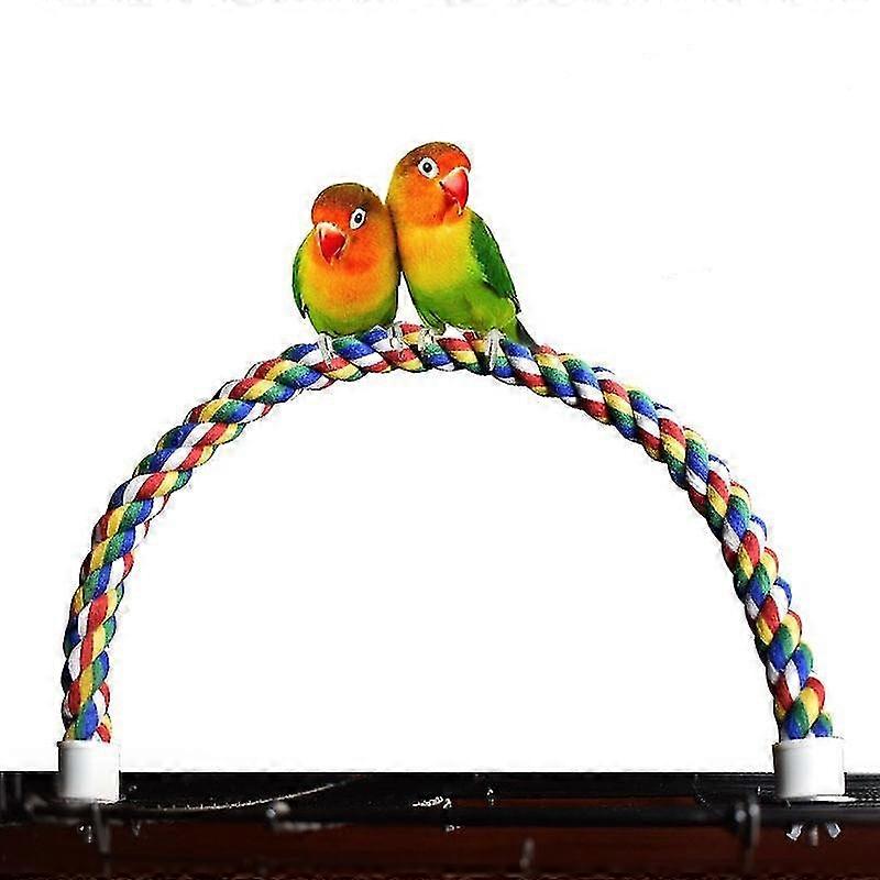 Safe Non Toxic Bird Toys 2pcs Parrot Cotton String Climbing Rope Colorful Rotating Ladder Bird Cage