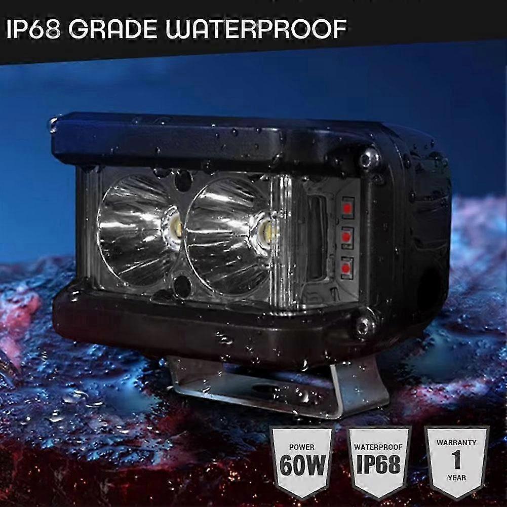 Cube Side Shooter LED Work Light Bar Pods White+Amber Strobe Lamp SUV CAR-Yvan