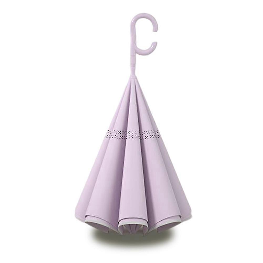 Reverse Folding Umbrellas for Car Use Double Layer Waterproof C-Shape Handle Umbrellas for Outdoor