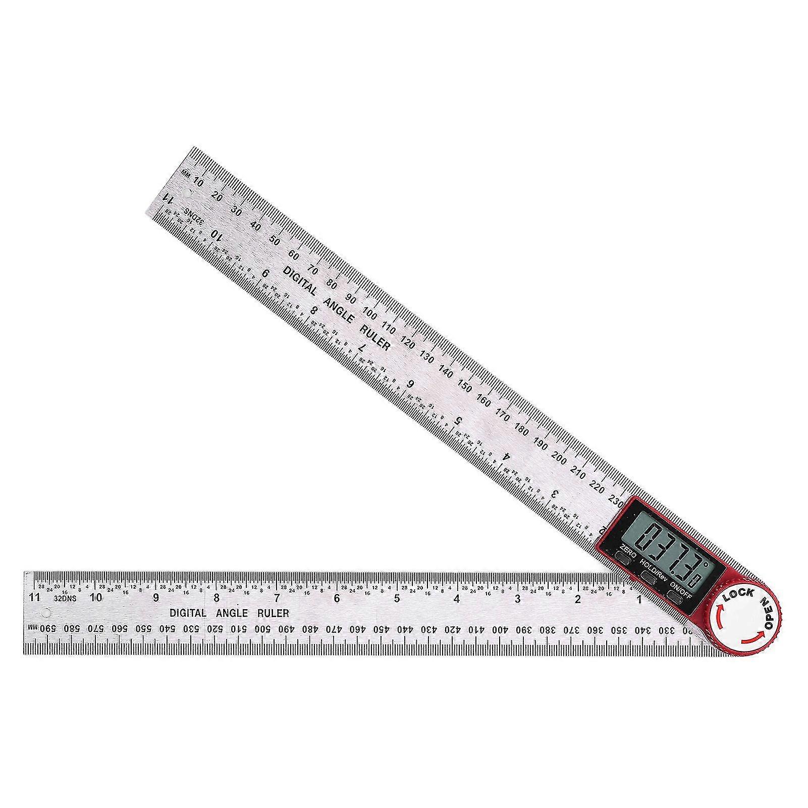 Angle Finder 360 Digital Display Durable Stainless Steel Portable Electronic Measuring Ruler for Woodworking300mm