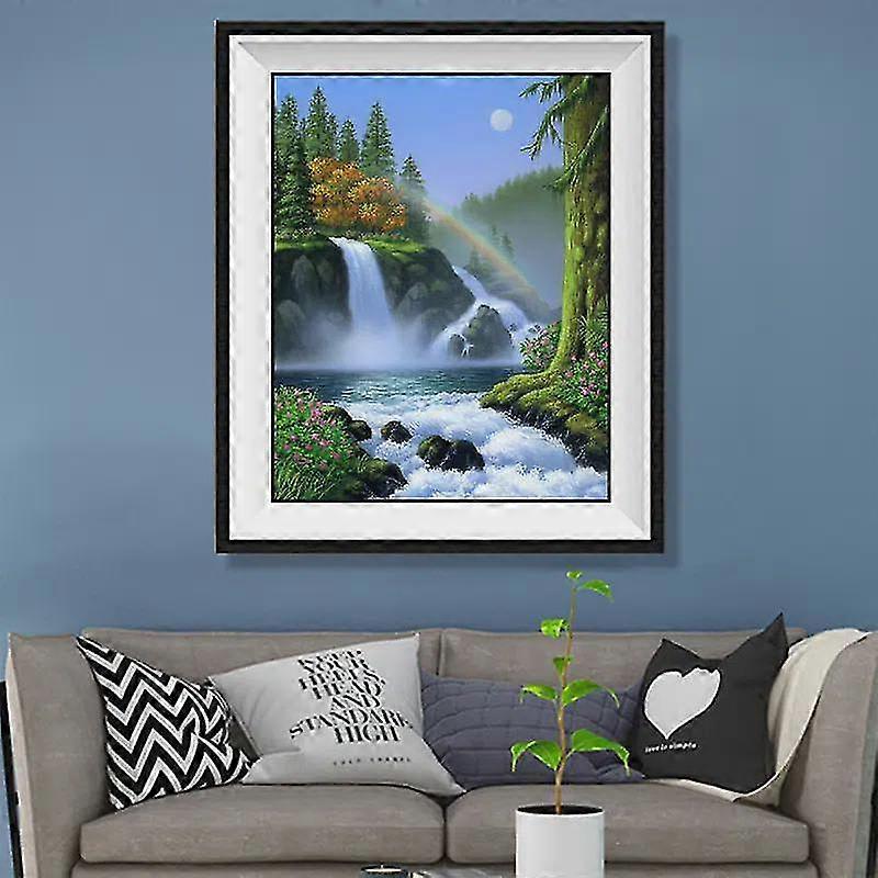 1pc Diy Landscape Pattern 5d Round Diamond Painting, Mosaic Decorative Painting Set Without Frame