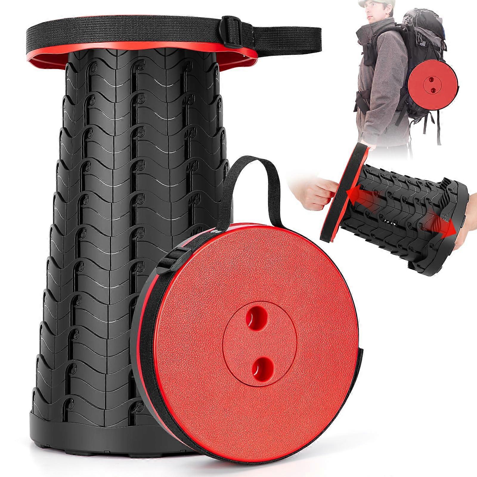 Collapsible Stool, Folding Chair - Upgraded Portable Chair with Load Capacity 400lbs, Portable Stool for Camping Fishing Hiking - Folding Stool with C