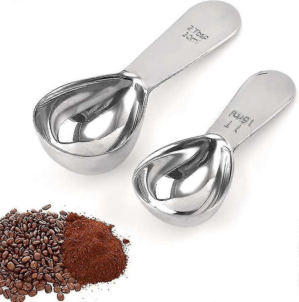 2024, kaffe scoop sett, 2 stykker rustfritt stål kaffe øser, 15ML og 30ML, rustfritt stål måleskjeer, for kjøkken, hjem, kaffe, løs te, melk, sug