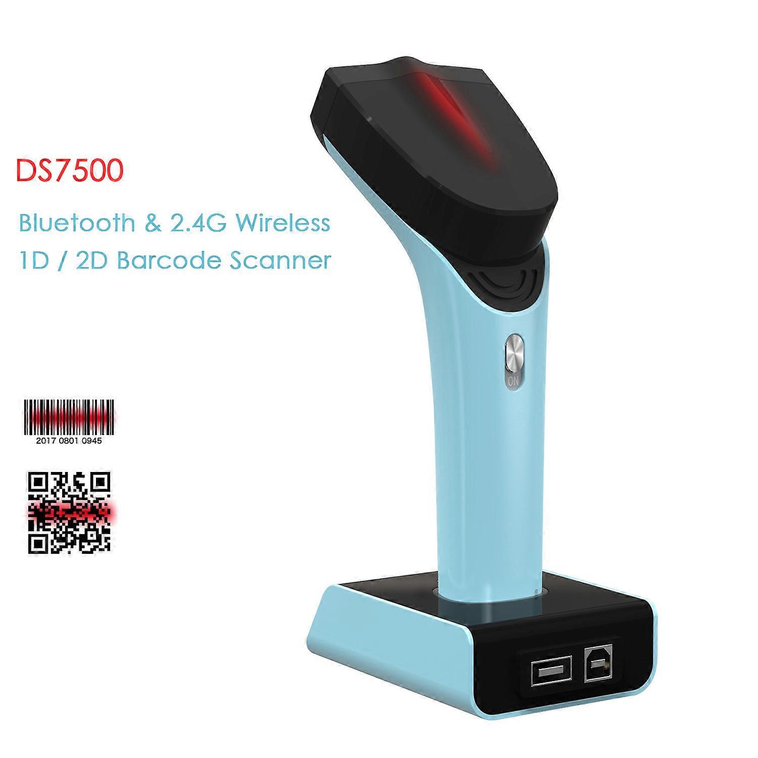 Bluetooth 2D Barcode Scanner DS7500 Automatic Wireless QR Barcode Reader Precise scanning DataMatrix PDF417 for POS System