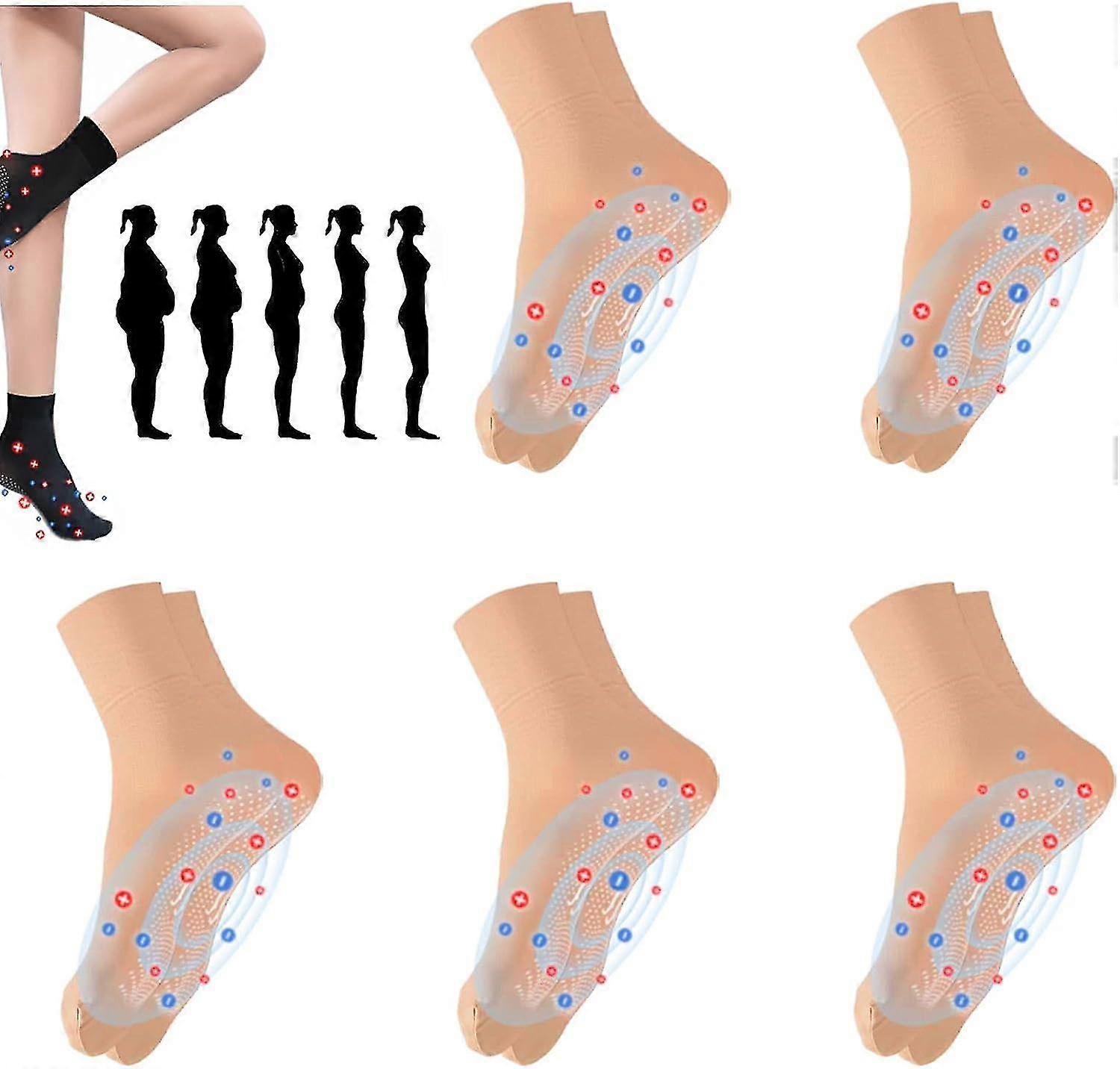 Calzini in tormalina, calzini elastici modellanti ionici, calze traspiranti a metà polpaccio, calzini massaggianti per i piedi per una migliore circolazione sanguigna