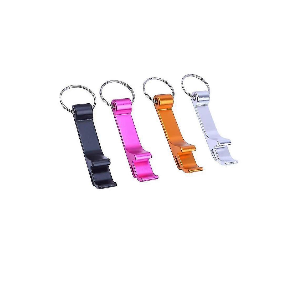 سلسلة مفاتيح فتاحة الزجاجات ، فتاحة زجاجات البيرة المحمولة المصنوعة من الألومنيوم فتاحة سلسلة مفاتيح الجيب ، حلقات مفاتيح المشروبات الصغيرة ذات المخلب بحجم الجيب (4 قطع ، Z