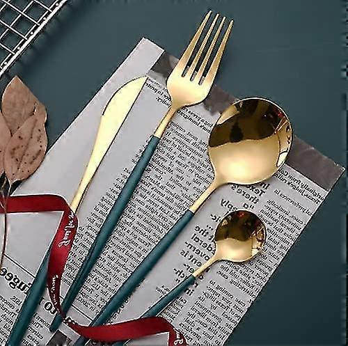 Tableware Stainless Steel Dinner Green 8.66in