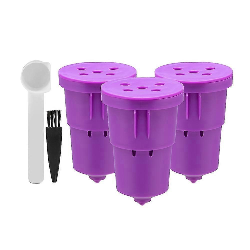 3 Pcs Refillable Coffee Filter Cup Reusable Coffee Pod Filled Capsule Compatible With 1.0 K Cup Cof