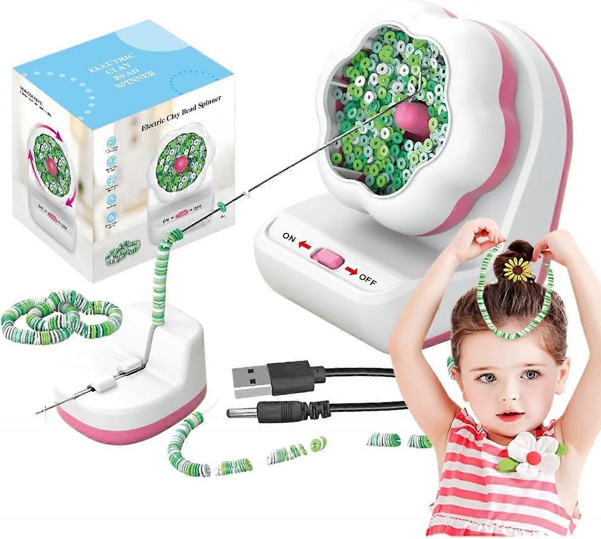Electric Bead Spinner, Abs Bracelet Making Machine with 2 Needles, Adjustable Speed Beading Bowl, Automatic Beads Maker Machine for Necklace