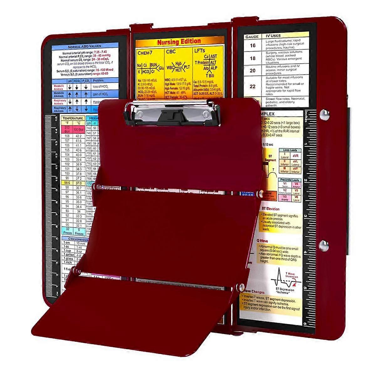 Nursing Clipboard Foldable, Foldable Clipboard Nursing Edition Cheat Sheets, 3 Layers Aluminum, Nur