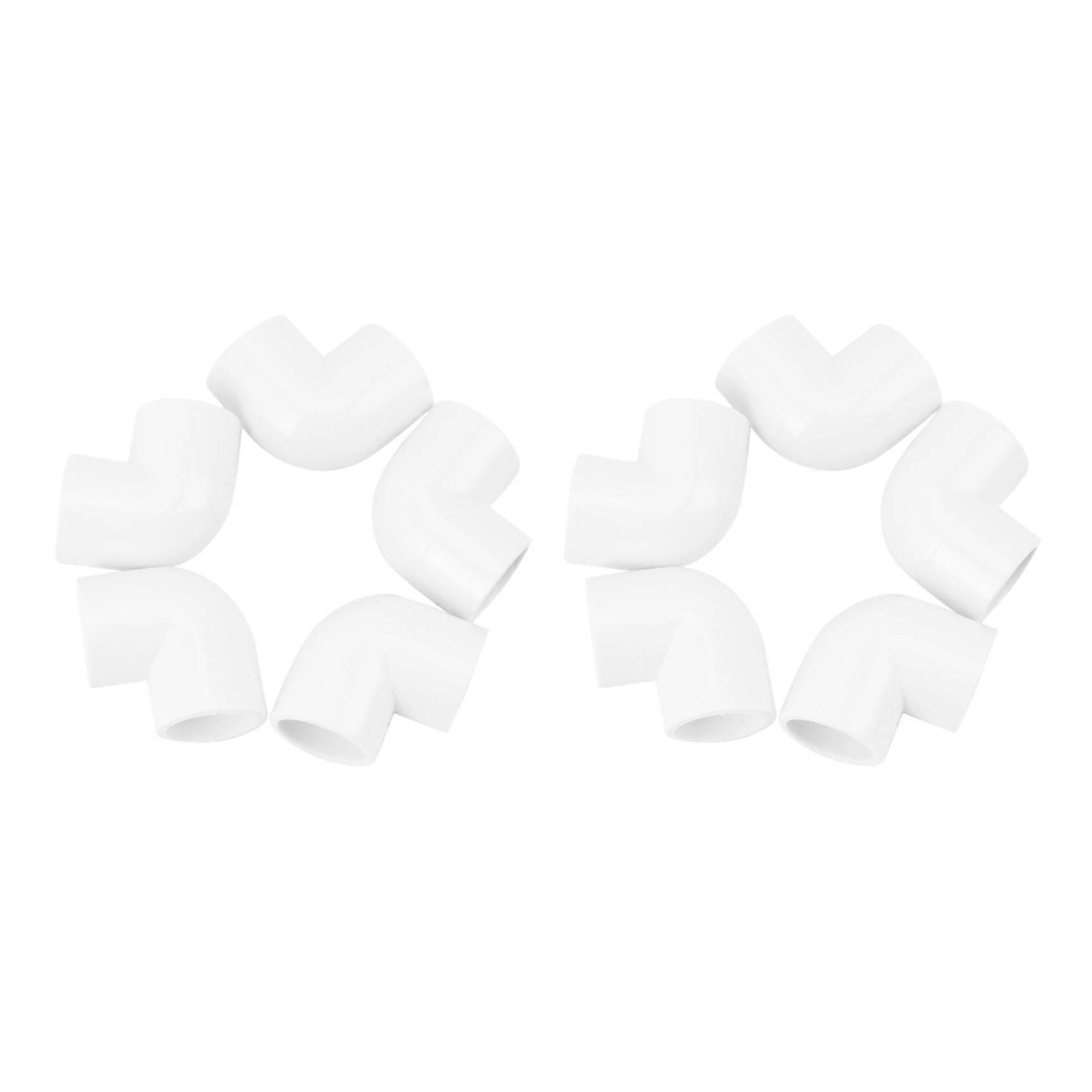 10 Pieces 20mm Dia 90 Angle Degree Elbow PVC Pipe Fittings Adapter Connector White