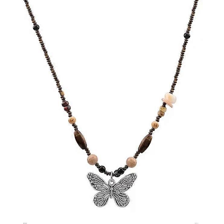 Butterfly Y-Shaped Bead Necklace