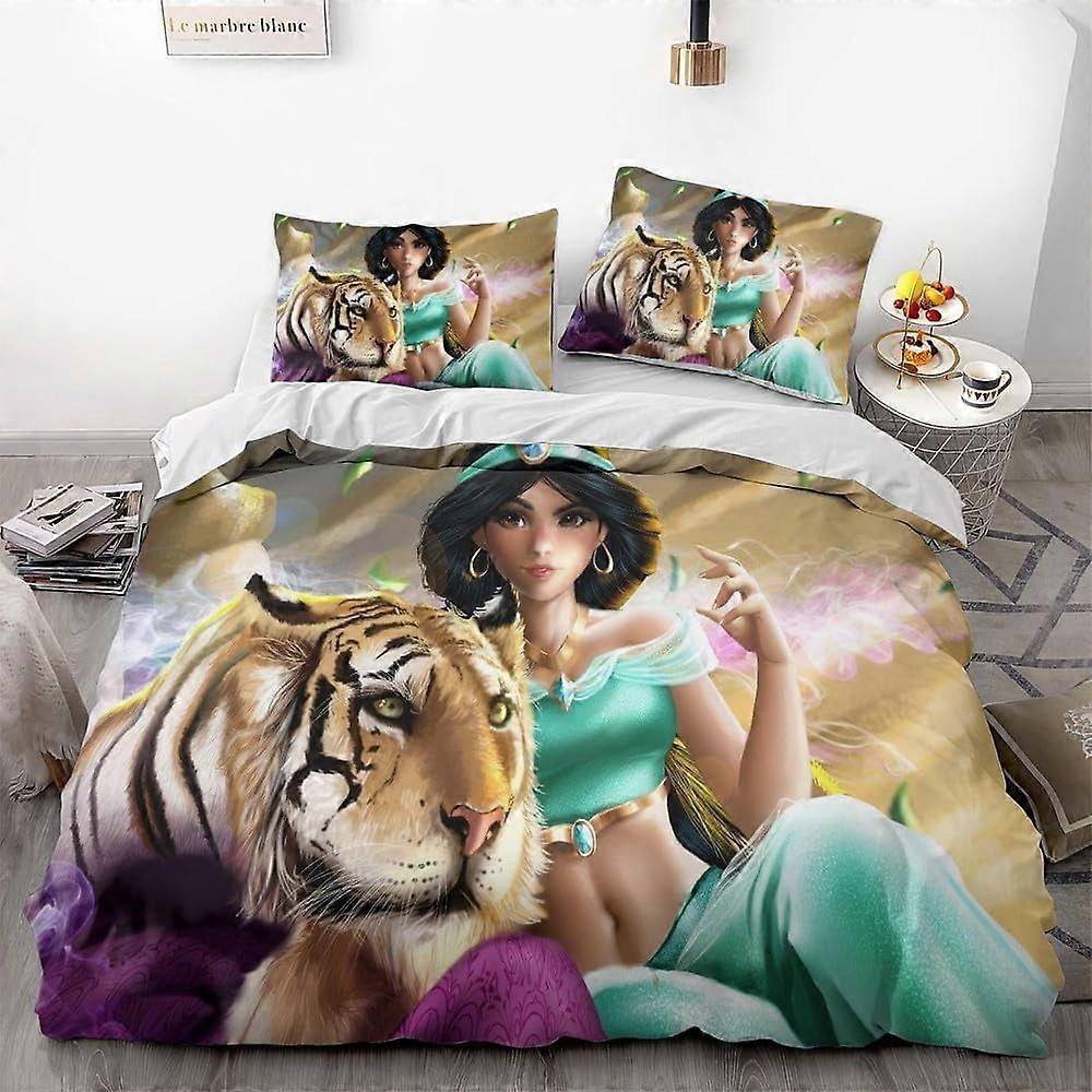 Bedding set MV608 Magic-Lamp-Jasmine Princess Duvet Cover Soft 3D Printed Bedding Set with Comforter Cover 3 Piece Set Bringing you warmth YF608
