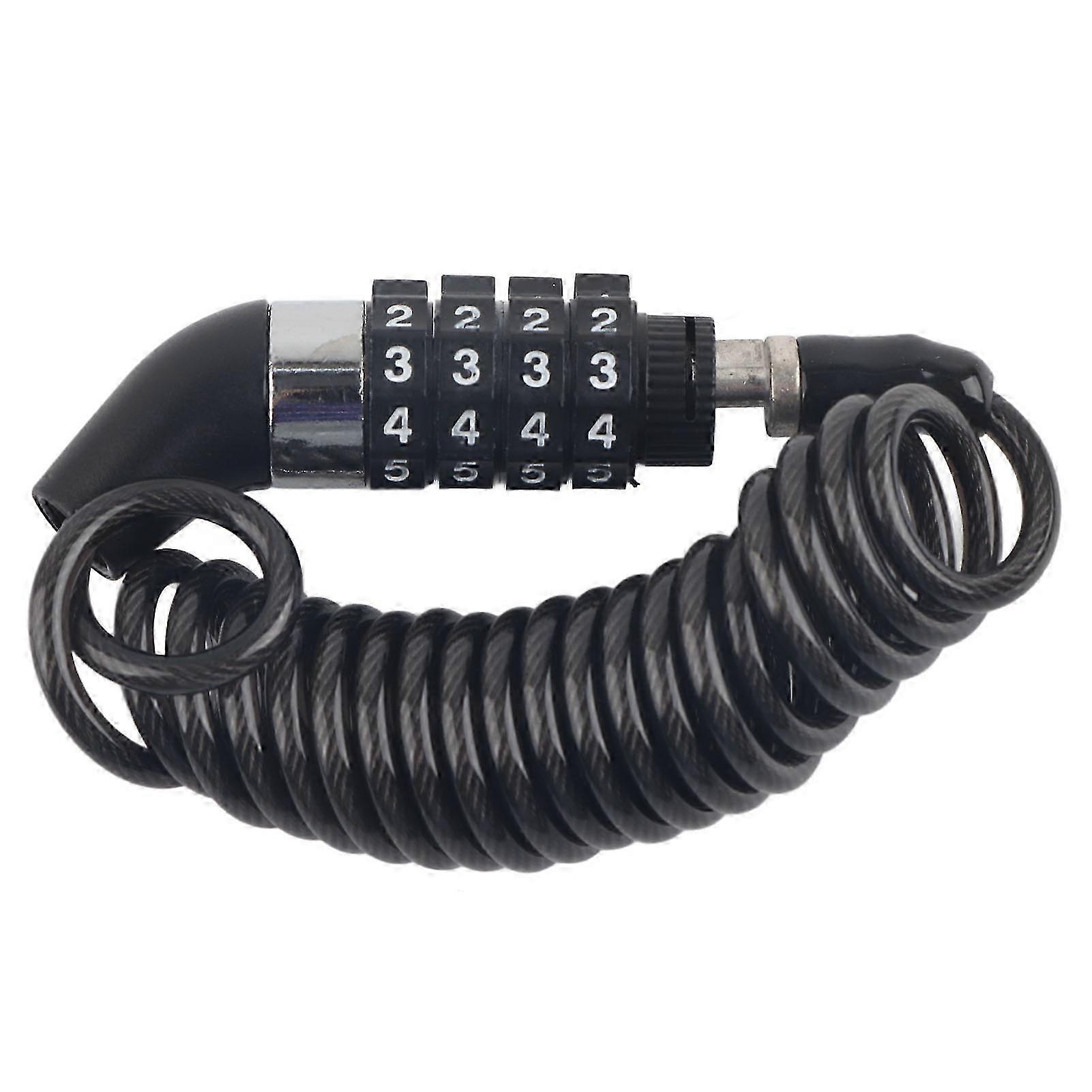 Helmet Cable Lock 4 Digit Password Resettable Portable AntiTheft Replacement for Bike Motorcycle