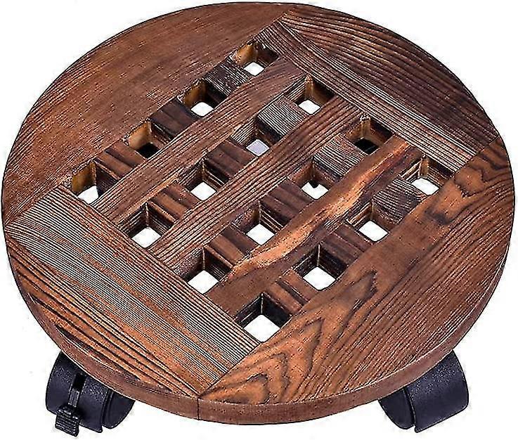 عربة نباتية ، رفوف وعاء 25/9.8 بوصة بعجلات ، رف وعاء نبات ، متفحم ، مقاوم للتآكل ، مقاوم للماء ، للحديقة الخارجية الداخلية (بني)