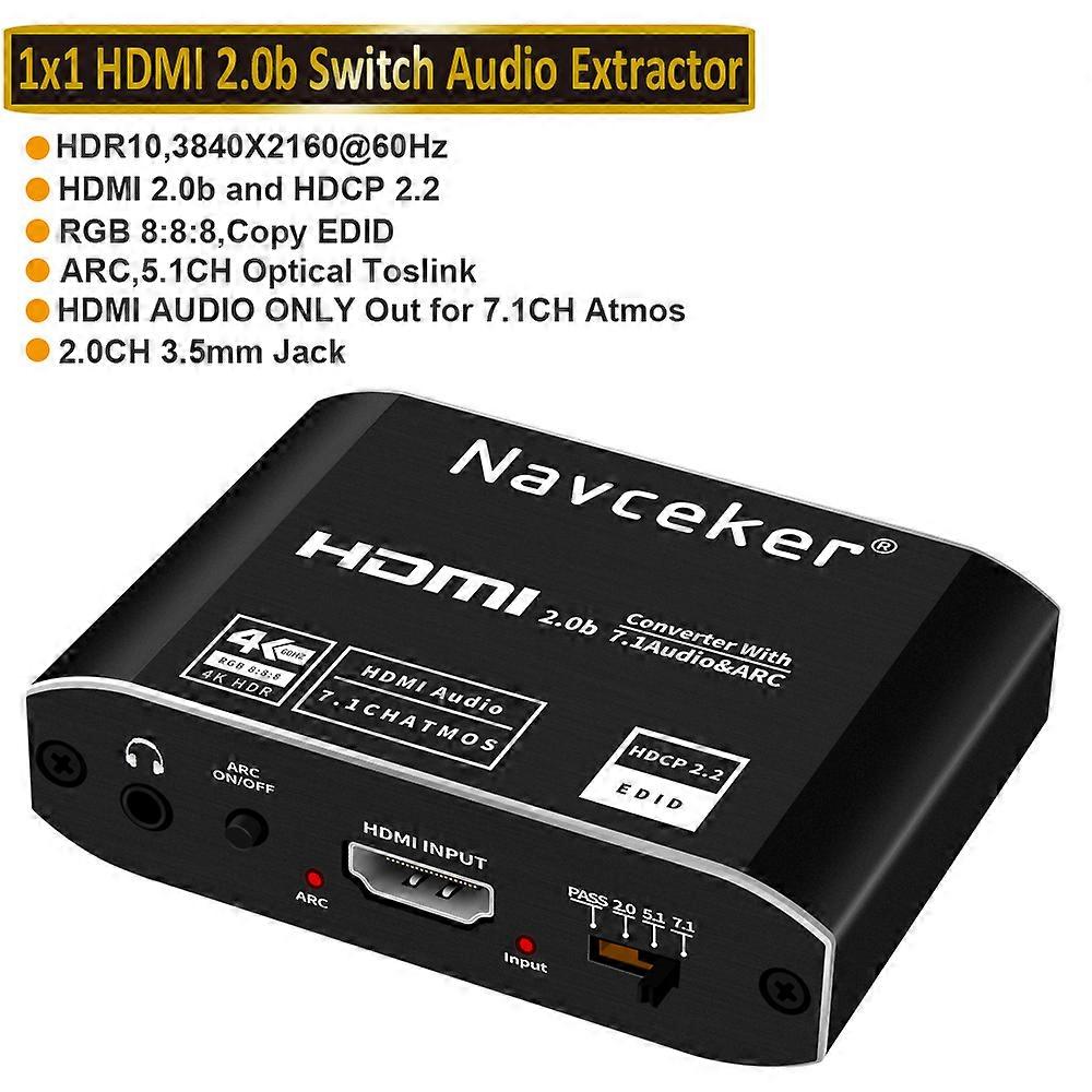 Redkid 2021 HDMI Audio Extractor 4K HDMI SPDIF Converter 5.1 HDMI to HDMI to RCA Splitter Optic TOSL
