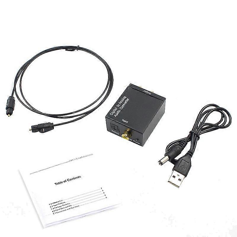 Optical Coaxial Toslink Digital To Analog Audio Converter Adapter Rca L/r 3.5mm