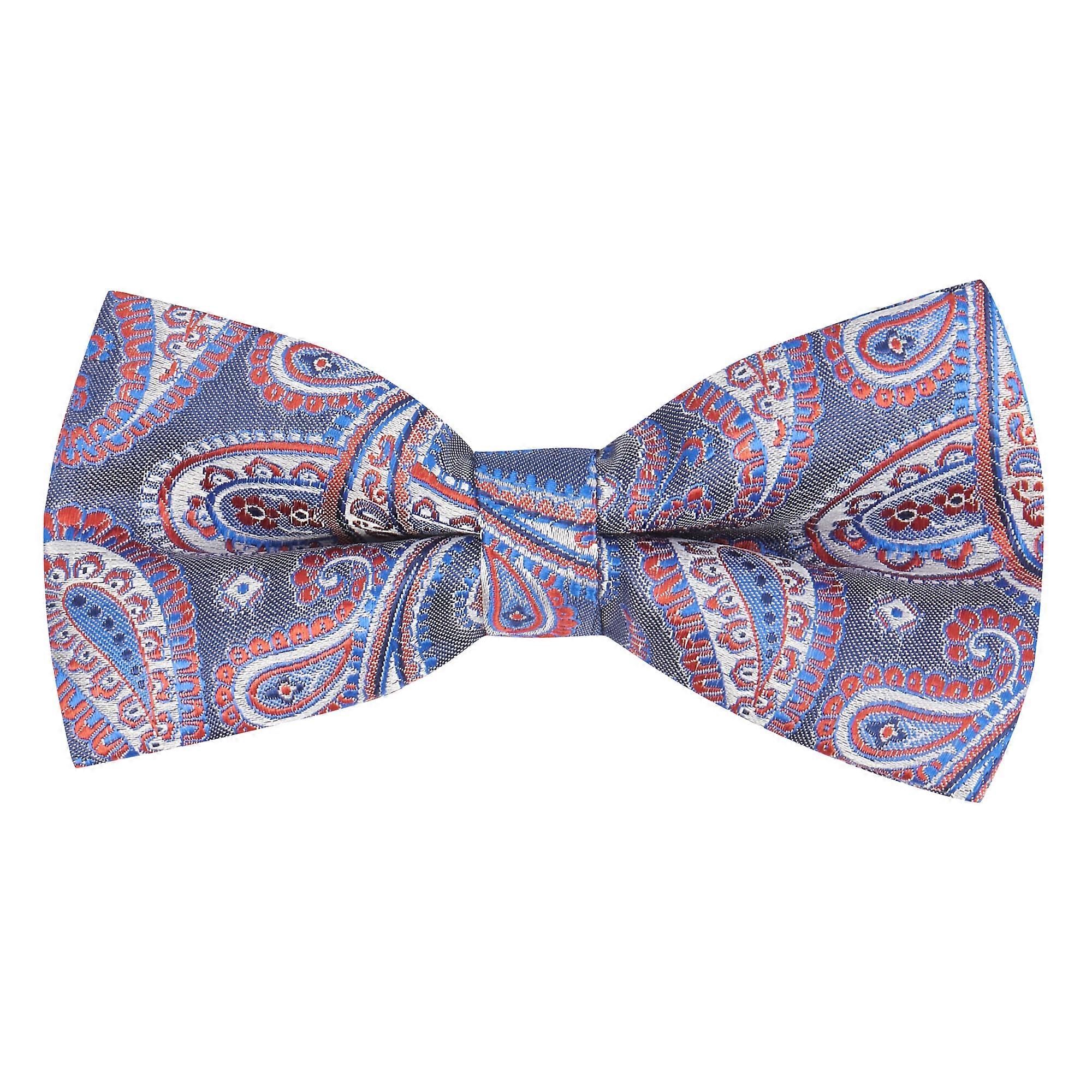 Blue with Red Paisley Bow Tie