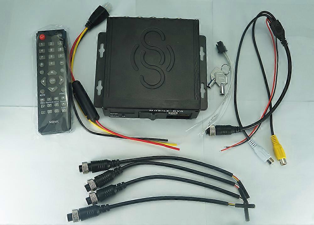 Car AHD DVR 4 Channel 1080P AHD SD Vehicle Mobile DVR Video Recorder Real-Time View Monitor 12-36V