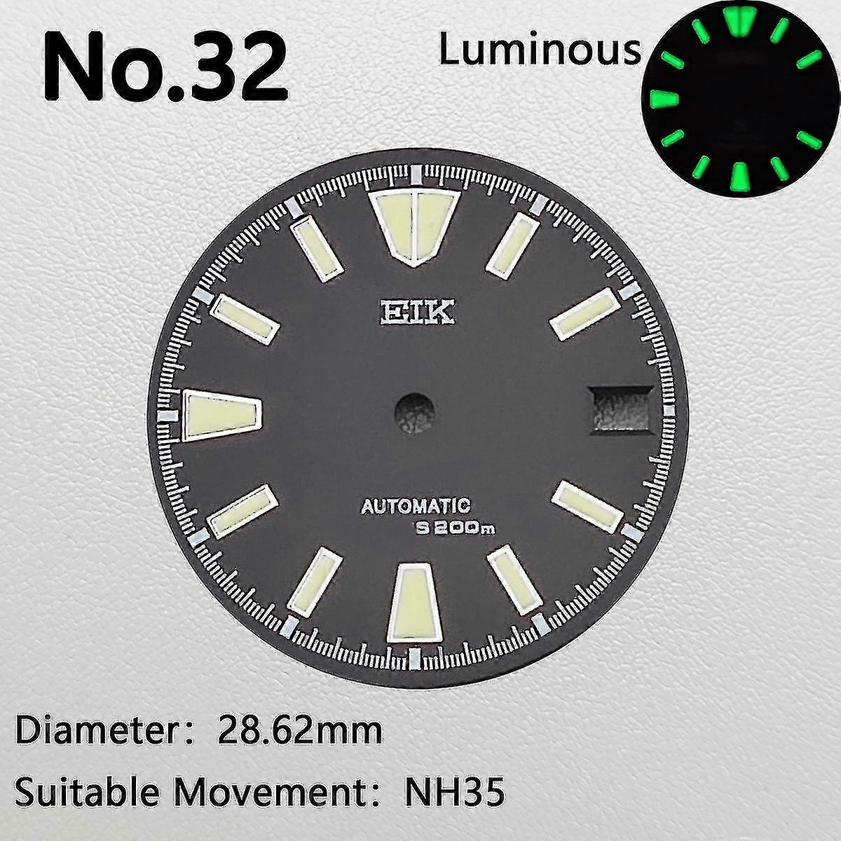 New 28.5mm Nh36 Watch Dial C3 Luminous Dial For Nh35 Nh36 4r6r 7s Caliber 4r6r S Dial