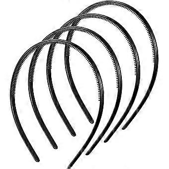 4 piezas bandas para la cabeza para hombres, diademas deportivas lisas de plástico Peine elástico Banda para el cabello antideslizante, Diy Hair Hoop Gripper Teeth Hairband para hombres y mujeres