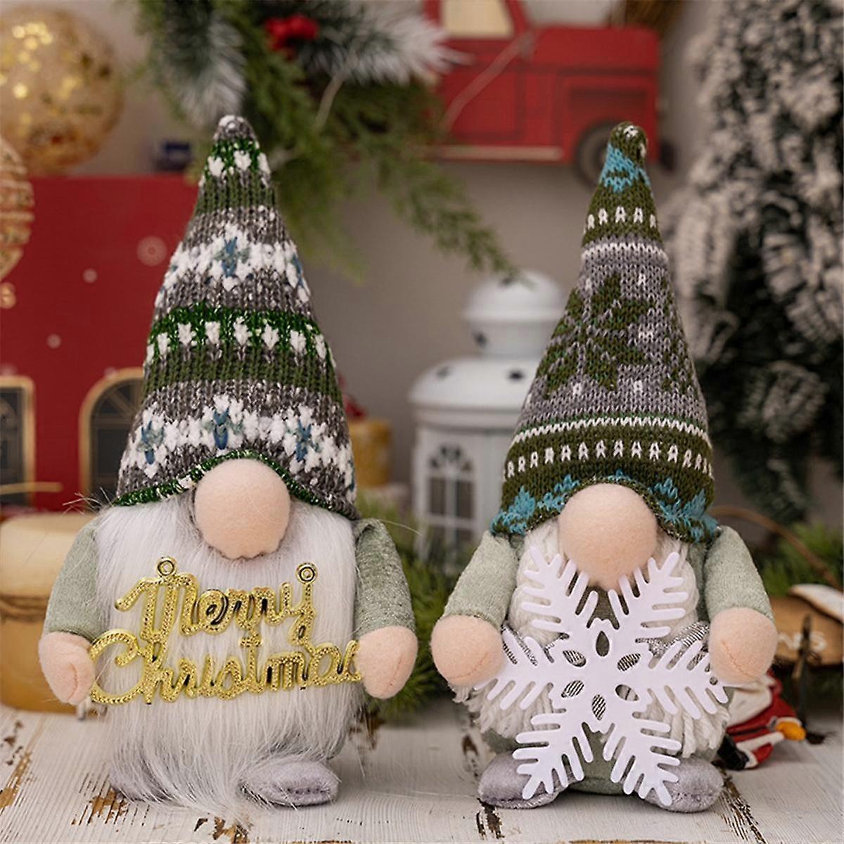 Gnome Doll LED Christmas Decor with LED Nose Light Rudolph Christmas Decor for Home Xmas New Year G