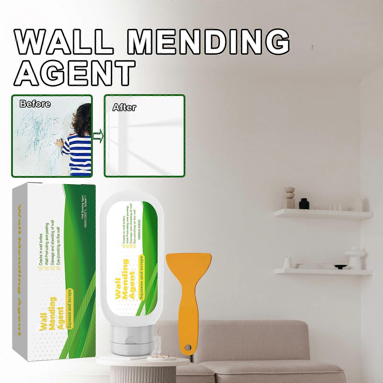 Wall Mending Agent, Drywall Repair Kit, Wall Spackle Repair Paste, Wall Mending Agent with Scraper Easy to Fill The Holes for Home Wall