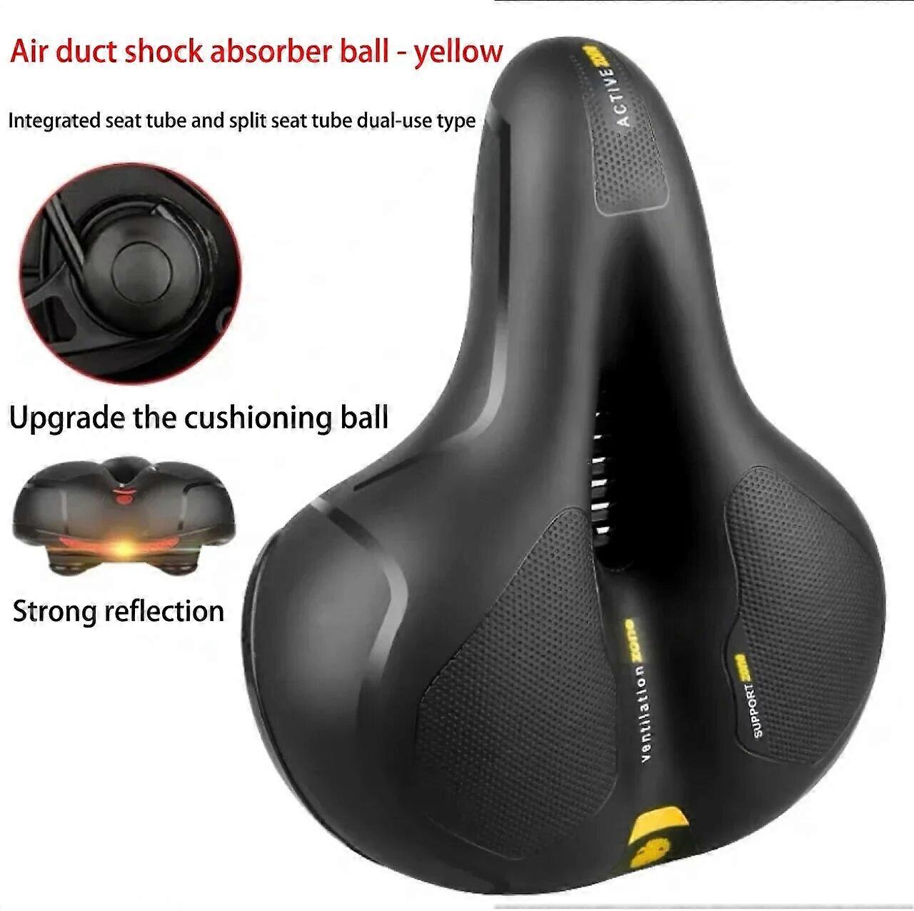 Shock Absorbing Bicycle Seat Carbon Fiber Saddle Mountain Bike Soft Widened Seat Cushion Bicycle Accessories