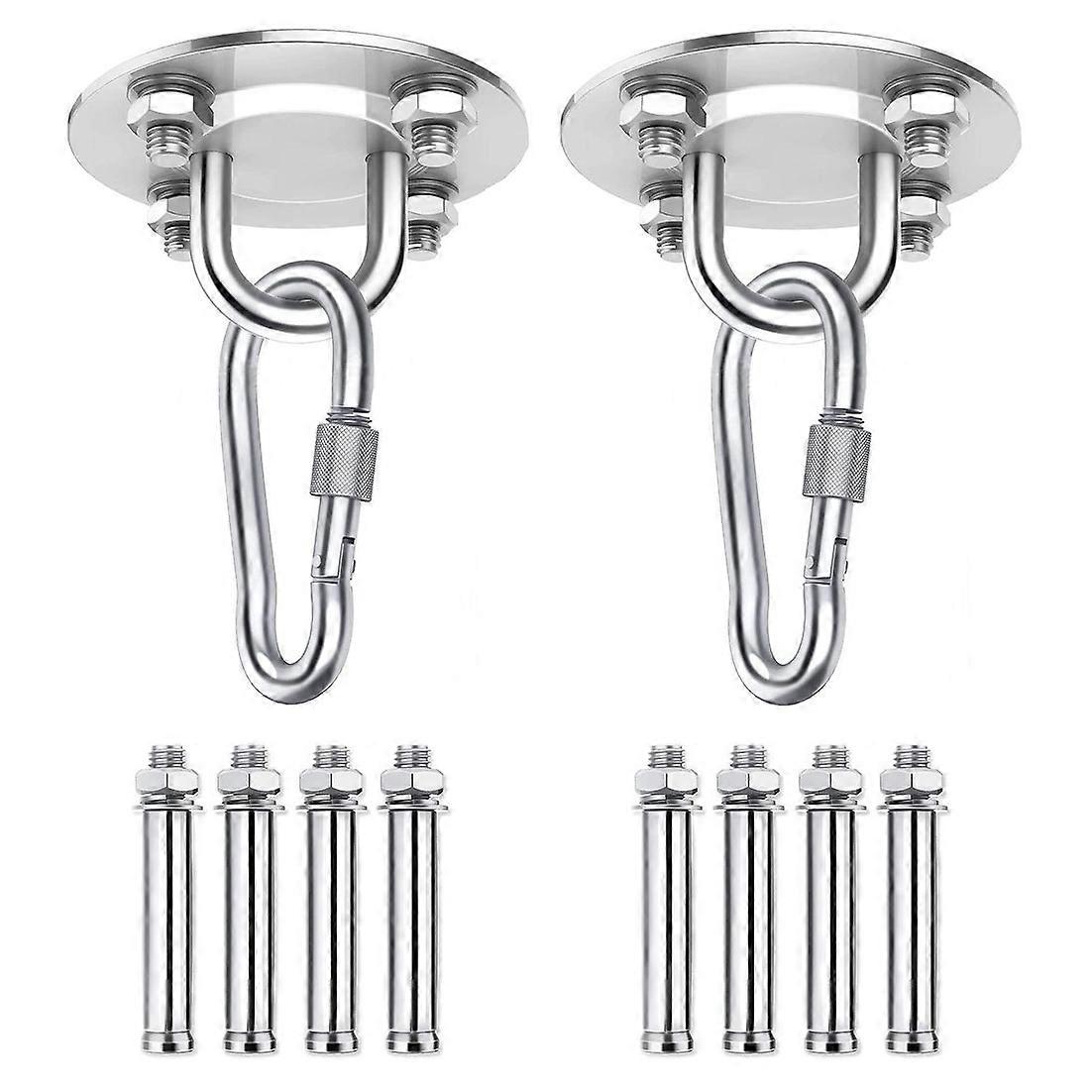 2Pcs Steel Ceiling Bracket Used Swing Pendant Light Hammock Sling Stainless Steel, 1 Piece, Silver