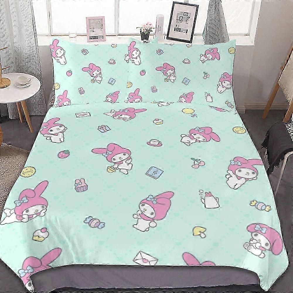 o748 ملاءات سرير كورومي ومجموعة أغطية لحاف ميلوديطقم مفروشات من 3 قطع طقم سرير ناعم ناعم مريح مع حقائب (1 غطاء لحاف و 2 غطاء وسادة