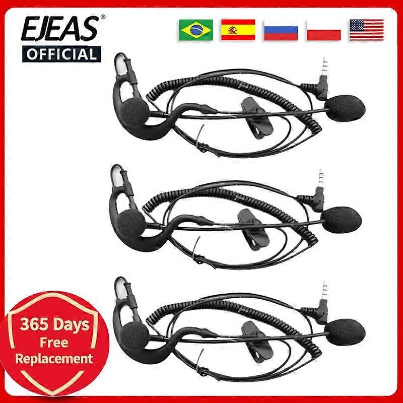 3PCS Motorcycle Referee Helmet Interphone 3.5mm Jack Headset Microphone Mic For  Vnetphone V6 V6C V4 V4C BT Intercom