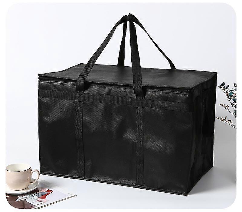 Grand Sac De Livraison Isotherme 28L Noir - Tissu Oxford Thermique Chaud/Froid Pour Repas