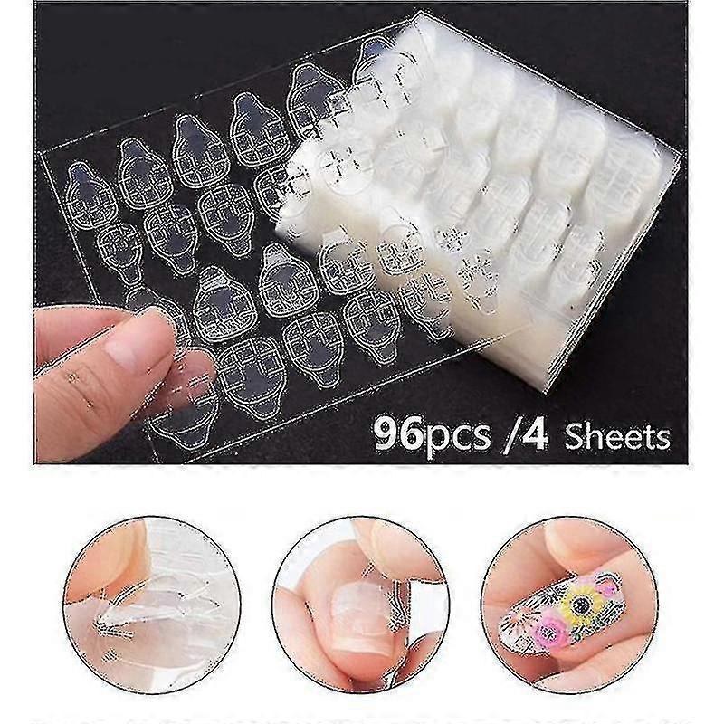 96 Pcs Double-sided Sticker Transparent Ahesive Tips For