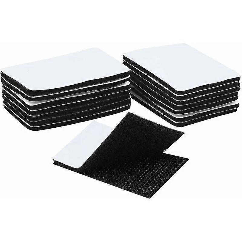 15 Pieces Scratch Double Sided Sticker, Self Adhesive Tape, Extra Strong Double Sided Adhesive (Rectangle 6 x 4 cm, Black)