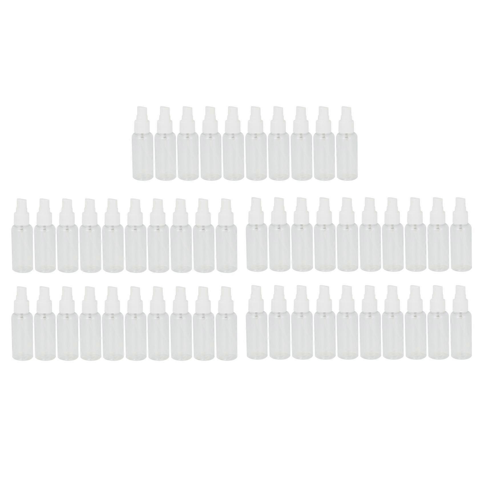 50 Pieces 50ml Spray Bottles Plastic Empty Refillable Atomiser Transparent